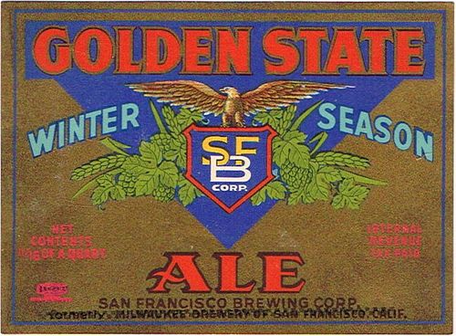 1939 Golden State Winter Season Ale 22oz WS45-17 San Francisco, California