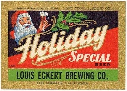 1936 Holiday Special Beer 11oz WS10-19 Los Angeles, California
