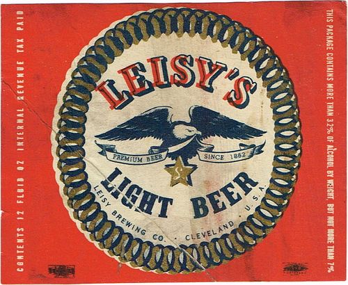 1945 Leisy's Light Beer 12oz OH46-13 Cleveland, Ohio