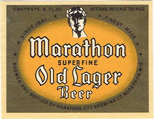 1943 Marathon Old Lager Beer 8oz WI253-21 Marathon, Wisconsin