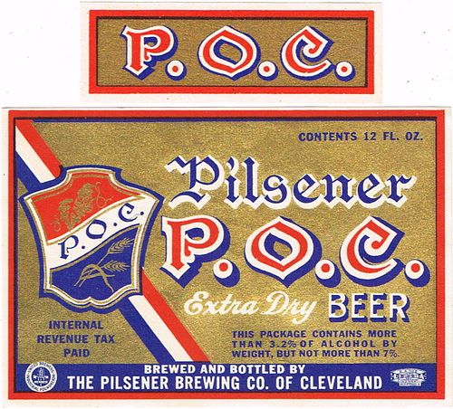 1947 Pilsener P.O.C. Beer 12oz OH47-14 Cleveland, Ohio