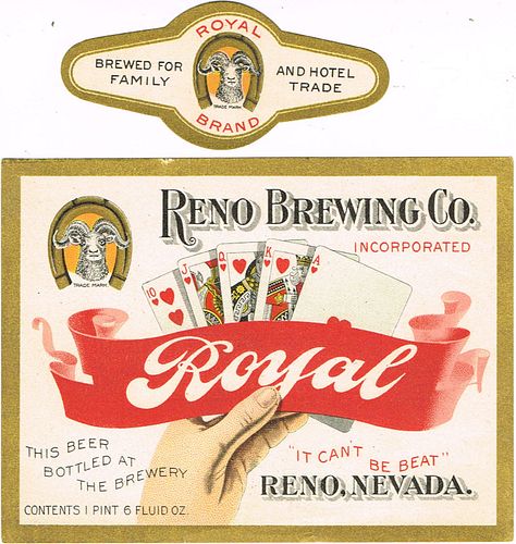 1917 Royal Beer 22oz WS91-06 Reno, Nevada