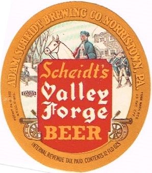 1935 Scheidt's Valley Forge Beer 12oz PA61-02 Norristown, Pennsylvania