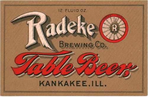 1895 Table Beer 12oz IL84-25 Kankakee, Illinois