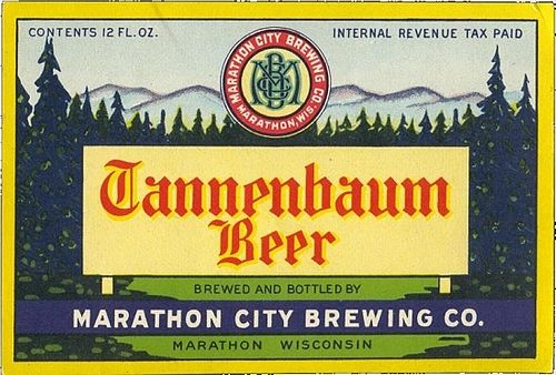 1942 Tannenbaum Beer 12oz WI253-12 Marathon, Wisconsin