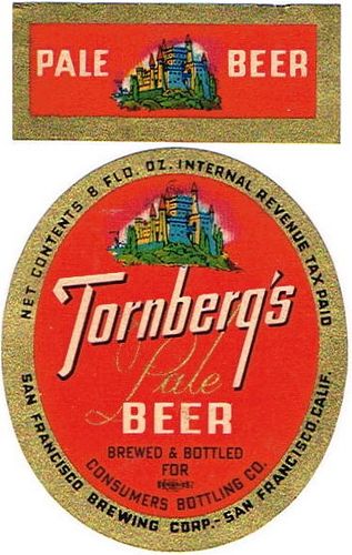 1940 Tornberg's Pale Beer 8oz WS47-12 San Francisco, California