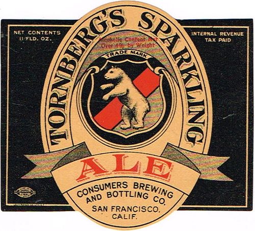 1935 Tornberg's Sparkling Ale 11oz WS45-04 San Francisco, California