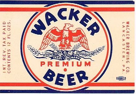 1942 Wacker Premium Beer 12oz PA47-05 Lancaster, Pennsylvania