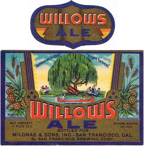 1936 Willows Ale 11oz WS47-05 San Francisco, California