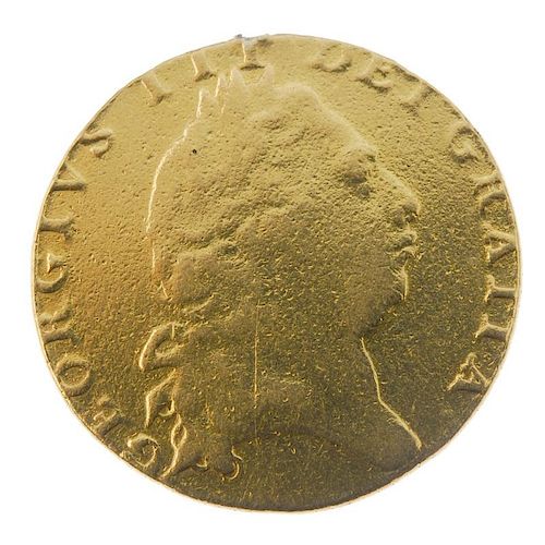 George III, Guinea 1798. Fair, previously mounted. <br><br>Fair, previously mounted.