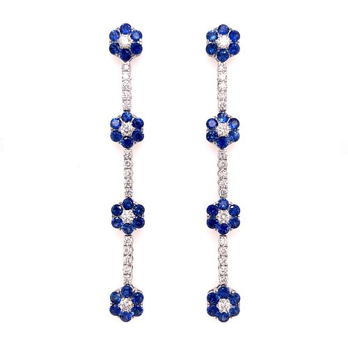 18k Diamond Sapphire Drop EarringsÂ 