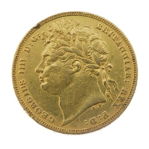 George IV, Sovereign 1822. Good fine, previously mounted. <br><br>Good fine, previously mounted.