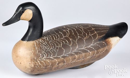Carved and painted Canada goose decoy