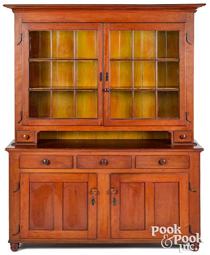 Pennsylvania stained two-part Dutch cupboard