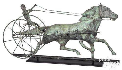 Copper horse and sulky weathervane, 19th c.