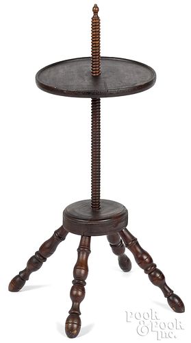 Mixed woods candlestand, early 19th c.