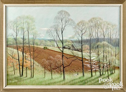 Barclay Rubincam pastel titled Spring Plowing
