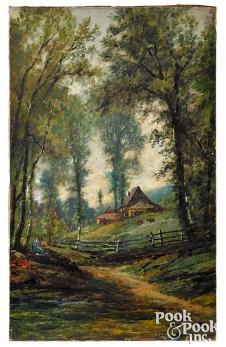 Edmund Darch Lewis oil on canvas landscape