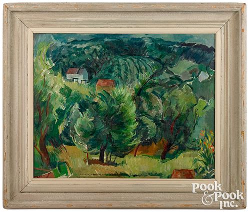 Walter Newton Reinsel oil on canvas July Landscape