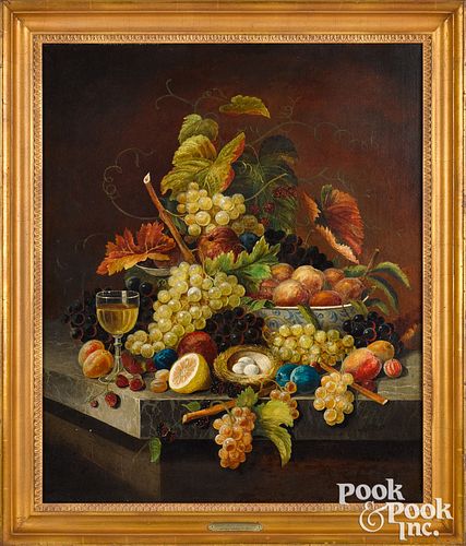 Severin Roesen oil on canvas Still Life with Fruit