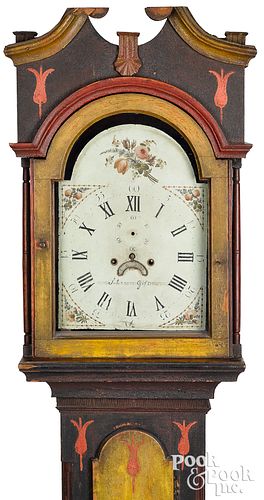 Berks County, Pennsylvania painted tall case clock