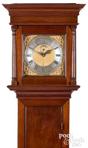 Philadelphia Queen Anne walnut tall case clock