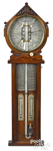 Joseph Davis oak barometer