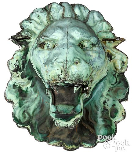 Copper architectural lion mask, ca. 1900