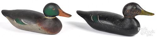 Pair of Mason carved and painted duck decoy