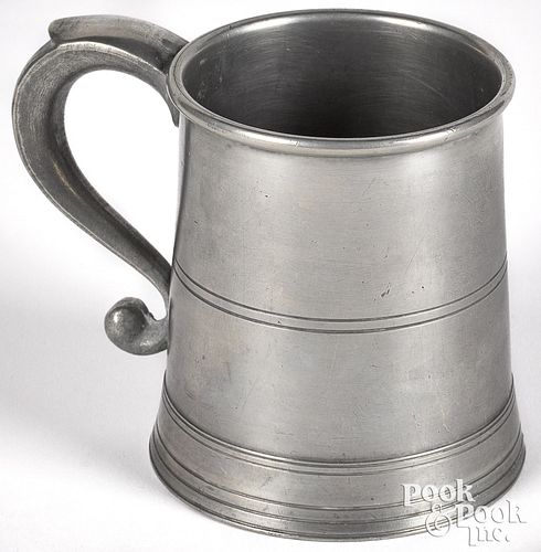 New York pewter mug, ca. 1840