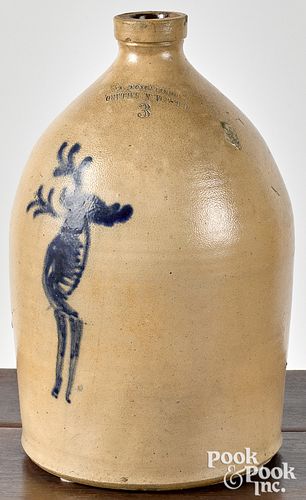 Vermont three-gallon stoneware jug, 19th c.