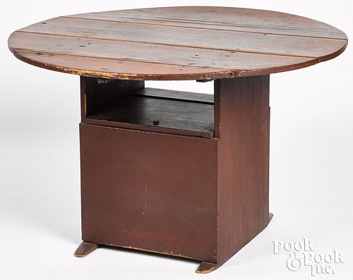 New England painted pine chair table, late 18th c.