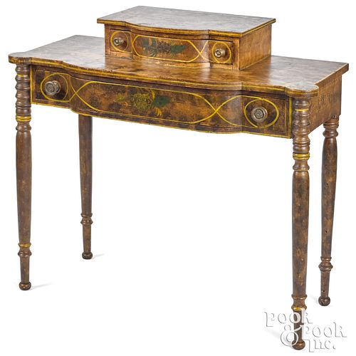 New England Sheraton painted pine dressing table