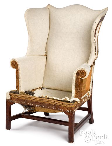 New England Chippendale mahogany easy chair