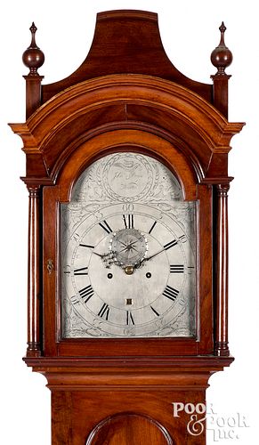 Massachusetts Chippendale mahogany tall case clock