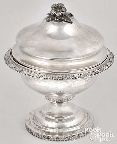 Philadelphia coin silver covered sugar, ca. 1825