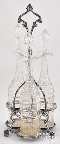 New York coin silver bottle stand, mid 19th c.