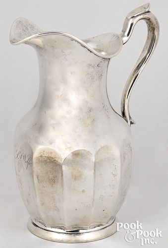 New York coin silver water pitcher, ca. 1860