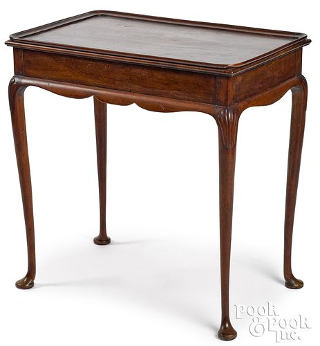 Diminutive George II mahogany tray top tea table