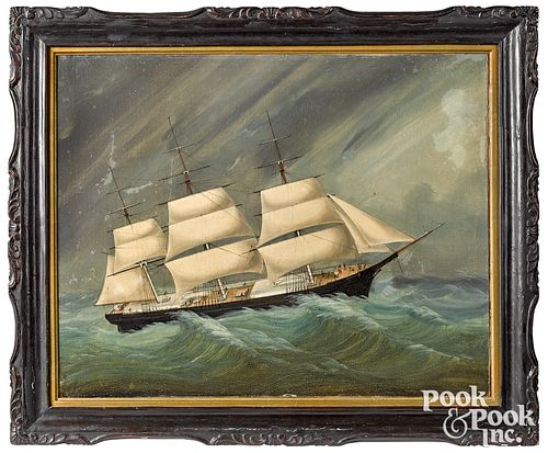 China Trade oil on canvas ship portrait