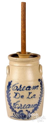 Two-gallon stoneware churn, 19th c.