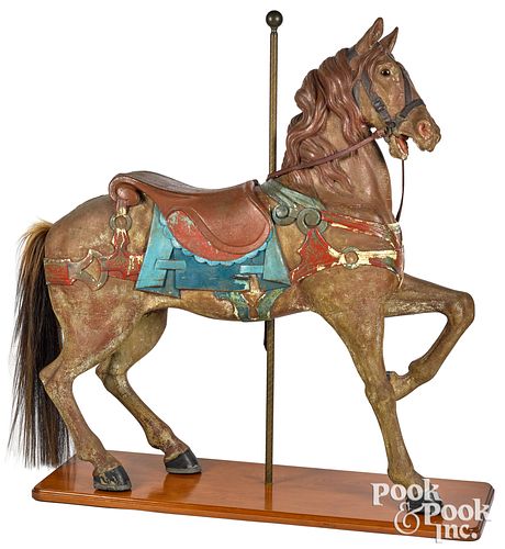 Carved and painted carousel horse, ca. 1900