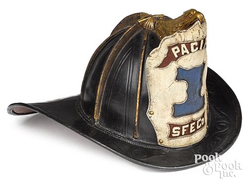 Cairns & Brothers painted leather fire helmet