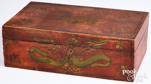 Pennsylvania painted pine dresser box, mid 19th c.