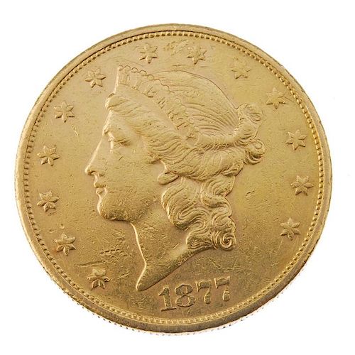 USA, Twenty-Dollars 1877S. Good, very fine. <br><br>Good, very fine.