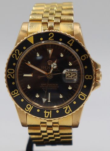 JEWELRY. Men's GMT-Master 18kt Gold Watch