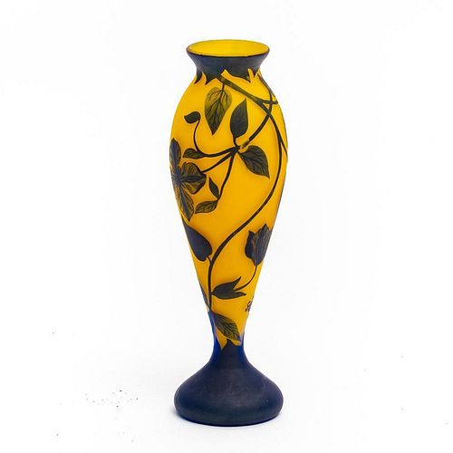 Loetz Signed Richard Cameo Signed Glass Vase