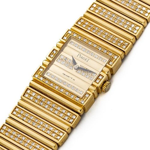 Piaget, Yellow Gold and Diamond Bracelet Watch