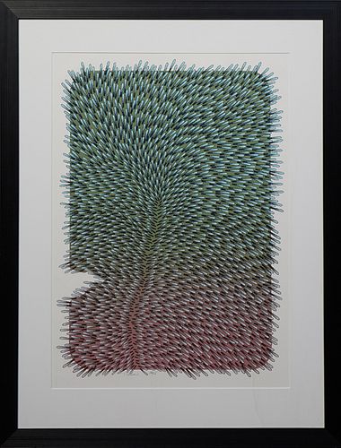 Terry Weldon (1947-, Louisiana), "Untitled," 1987, serigraph on paper, edition 26/100 in pencil on bottom, signed in pencil bottom left, with artist s