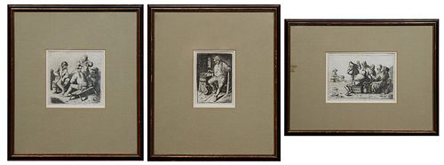 Three David Deuchar (1743-1808, Scottish) Engravings, from "A Collection of Etchings After the Most Eminent Masters of the Dutch and Flemish Schools,"